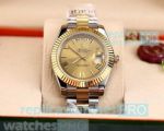 Rolex Day-Date Men's 2-Tone Replica Watch - Yellow Dial Yellow Gold Bezel